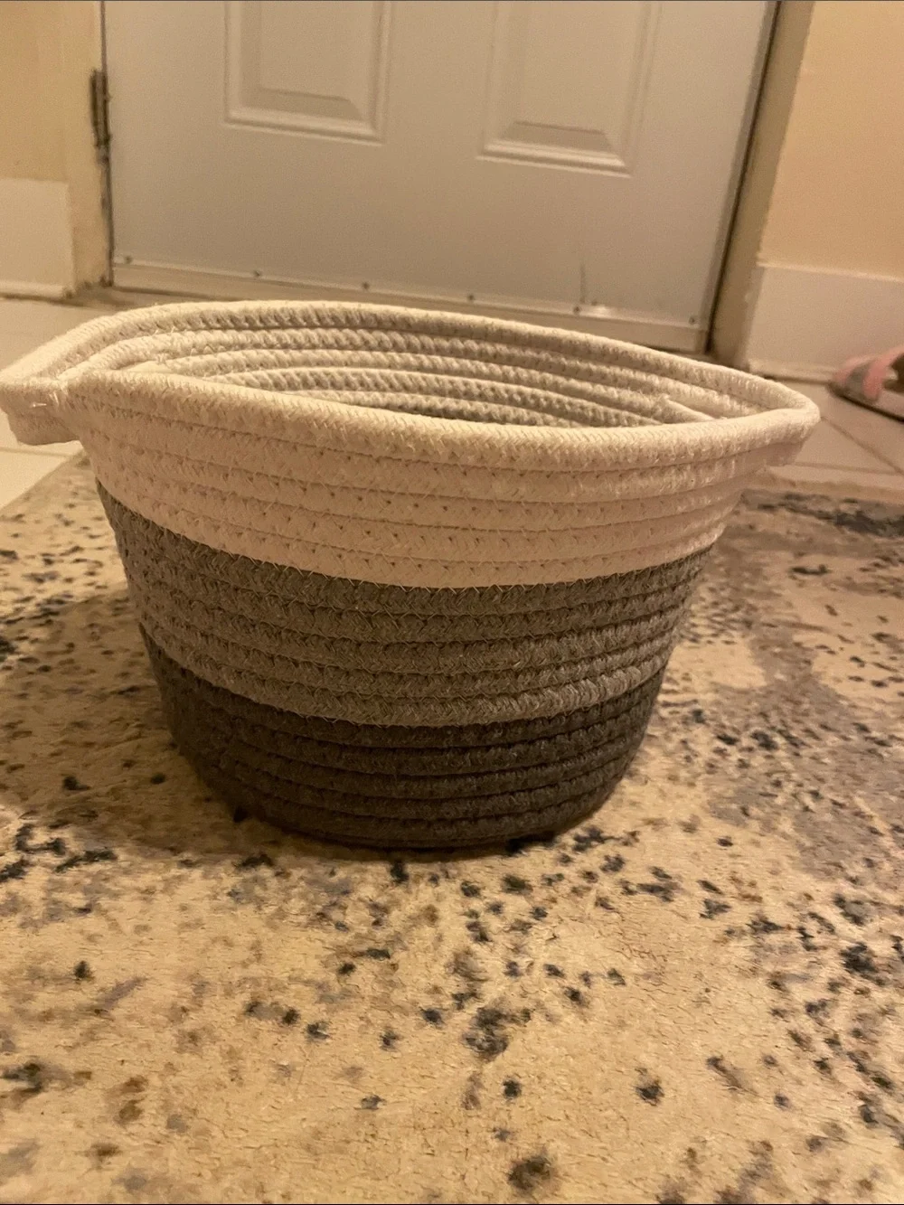 NWOT Woven Colorblock Storage Basket - White, Gray, Charcoal